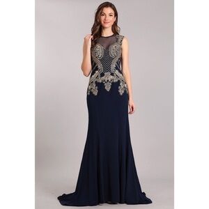 96028 Navy Prom Dress